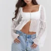 Lucie hvit plissert topp