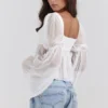 Lucie hvit plissert topp