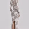 Lucienne elfenbensfarget maxi-kjol med brodert blonder – begrenset utgave