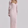Lucienne rosa maxikjole i blonder