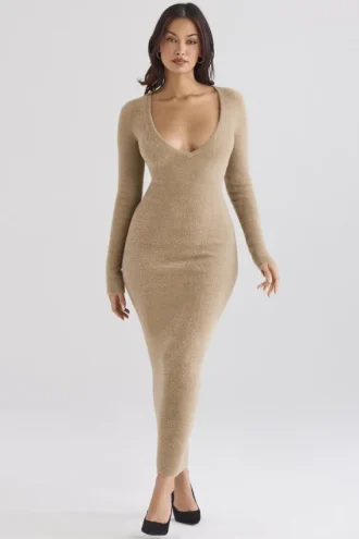 Lucille Camel Fuzzy Maxi-kjoler
