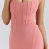 Lusilla Coral Stretch Mesh Halter Neck Midi Kjoler