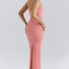 Lusilla Coral Stretch Mesh Halter Neck Midi Kjoler
