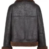 Madden brun vegansk shearling-flygerjakke