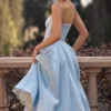 Mademoiselle Cinderella blå tyll-midikjole