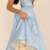 Mademoiselle Cinderella blå tyll-midikjole