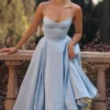 Mademoiselle Cinderella blå tyll-midikjole