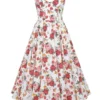 Mademoiselle italiensk roseprint-midikjole i tyll