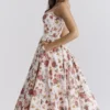Mademoiselle italiensk roseprint-midikjole i tyll