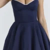 Mademoiselle Navy Satin Tulle Midi Kjoler