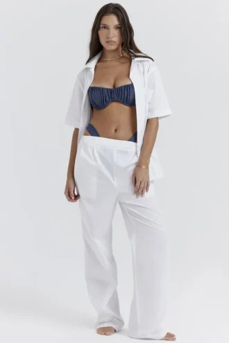Reno hvite bukser med avslappet passform