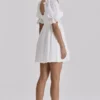 Maisie hvit broderie anglaise Regency babydoll-minikjole