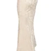 Mara Ivory Metallic Jacquard Maxi Skjørt