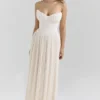 Marcella Ivory Georgette plissert maxikjole