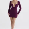 Marcella Merlot Plunge-korsetter-kjole