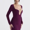 Marcella Merlot Plunge-korsetter-kjole