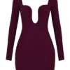 Marcella Merlot Plunge-korsetter-kjole