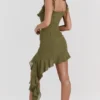 Marcia Olive Ruffle Mini Kjoler