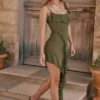 Marcia Olive Ruffle Mini Kjoler