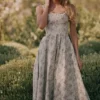 Mariabella Sage Midi-kjol i bomull med blomstertrykk