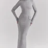Marie-Louise lysegrå bodycon-maxidress