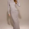 Marie-Louise lysegrå bodycon-maxidress