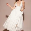 Marilyn hvit bomulls-halterneck-sommerkjole