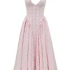 Marilyn Strawberry Shortcake Gingham Halter Midi Sommerkjoler