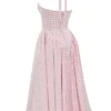 Marilyn Strawberry Shortcake Gingham Halter Midi Sommerkjoler