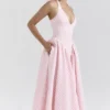 Marilyn Strawberry Shortcake Gingham Halter Midi Sommerkjoler