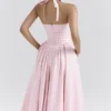 Marilyn Strawberry Shortcake Gingham Halter Midi Sommerkjoler