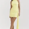 Marla Lemon Halter Mini Kjoler