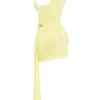 Marla Lemon Halter Mini Kjoler