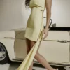 Marla Lemon Halter Mini Kjoler