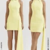 Marla Lemon Halter Mini Kjoler