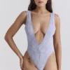 Martinique lavendel paisley-badedrakt