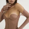 Mayara Mocha strukturert korsetterminikjole