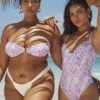 Medea Violet Floral Bandeau-Bikinier-Topper