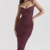 Melina Mulberry Lace Midi-kjoler