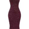 Melina Mulberry Lace Midi-kjoler