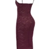 Melina Mulberry Lace Midi-kjoler