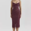 Melina Mulberry Lace Midi-kjoler