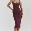 Melina Mulberry Lace Midi-kjoler