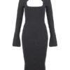Meliora Charcoal Knit Midi Kjoler