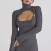 Meliora Charcoal Knit Midi Kjoler