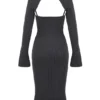 Meliora Charcoal Knit Midi Kjoler