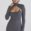 Meliora Charcoal Knit Midi Kjoler