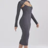 Meliora Charcoal Knit Midi Kjoler