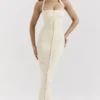Mia Ecru Halter Maxi-kjoler