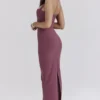 Mia Mulberry Twill Halter Maxi-kjoler